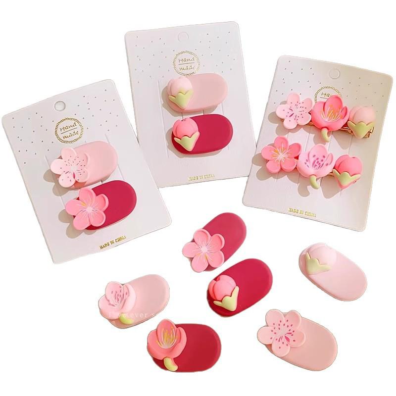 New Pink Flower Hair Clip for Babies - Bangs/Forehead BB Clip for Children