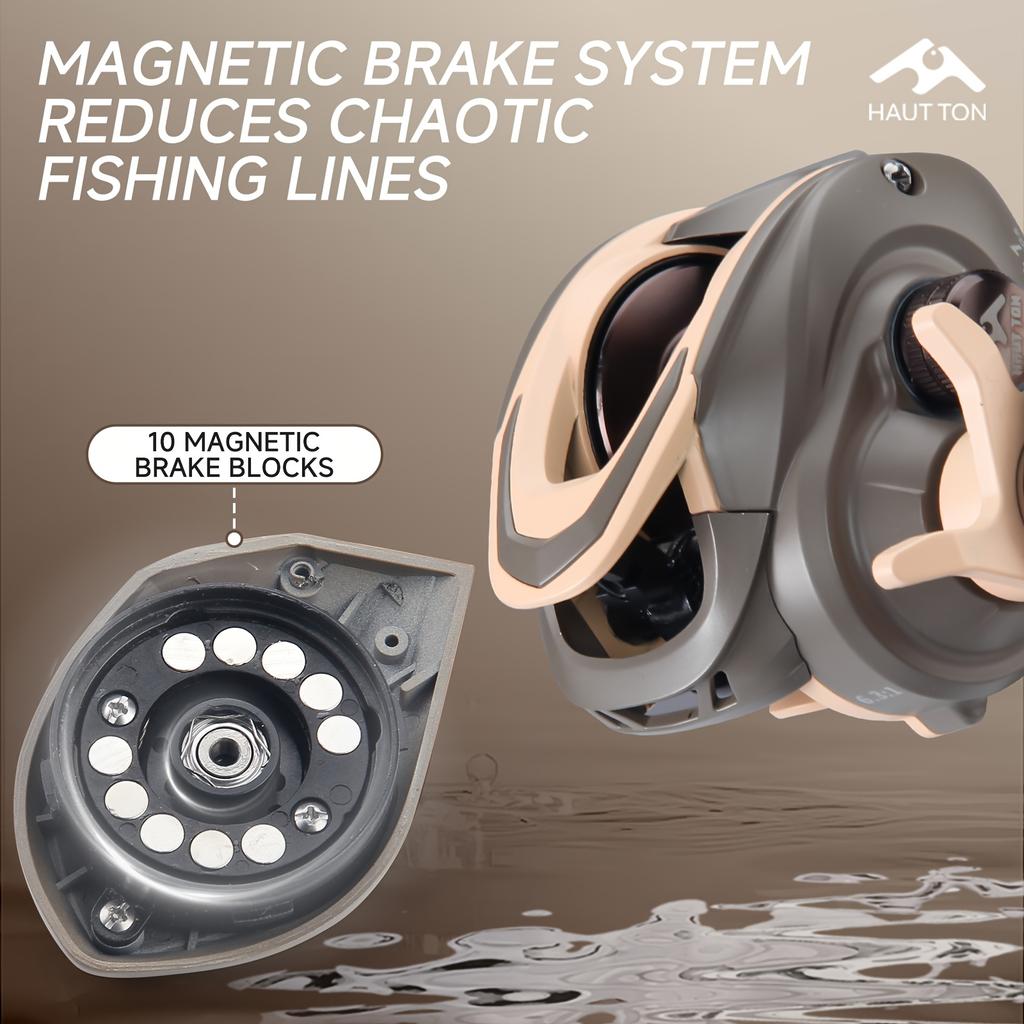 Portable Long-distance Casting Baitcasting Reel with 6.3:1 Speed Ratio Anti-splatter Line Micro-fishing Reel and 3+1 Bearing Clearance Reel Lure Reel