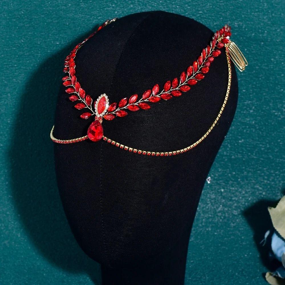 Exquisite Bride Forehead Head Chain Shining Woman Headwear Pageant Tiara  Dance Party