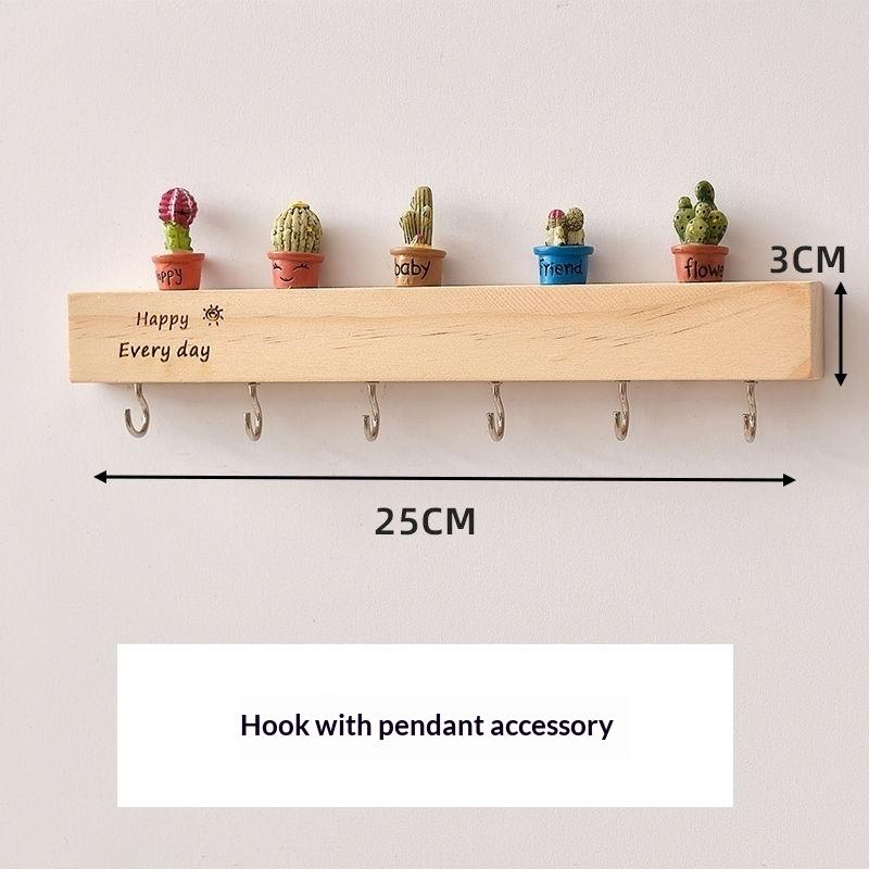 Natural Rustic Wooden Key Holder Wall Mount 6 Durable Hooks Top Shelf for Hallway Entry Home Organization