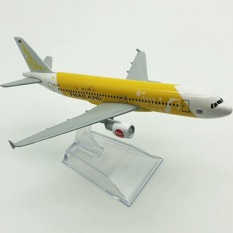 16cm Thailand Airways A320 Alloy Aircraft Model Simulation Souvenir Finished Collection Room Decoration Hobby Toy Gift Display