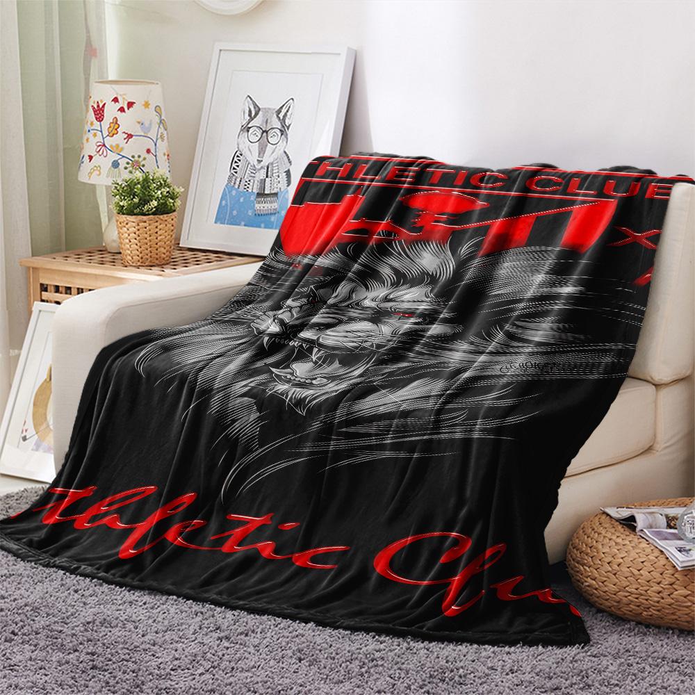 Bilbao Logo Print FlAannel Blanket, High Quality Comfortable for All Seasons, Home Decor, Warmth and Comfort