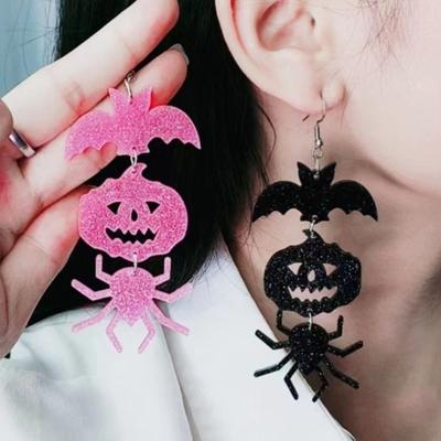 1 pár kreativních náušnic Pavouk Vintage Lebka Visací Dýně Akryl Nadsazené Halloweenské Puzetové Kapkové Náušnice