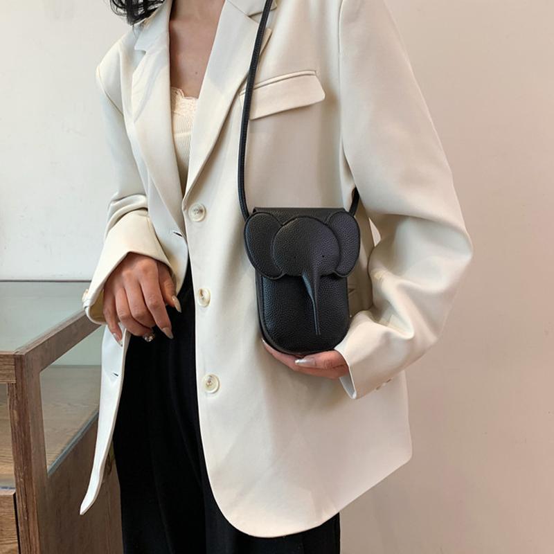 PU-Leder Baby Elefant Münzbörse Damen Tasche Anhänger Kreativer Kartenhalter Aufbewahrung Lippenstift Umschlag Reißverschluss Geldbörse