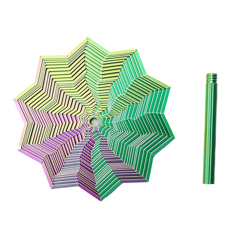[J] 3D Geprinte Radijs Toren Speelgoed Stervormig Fidget Speelgoed Creatief Stapel Speelgoed voor Kinderen groen