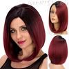 Beautiful Short Straight Hair Black Synthetic Wig for Women