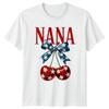 Nana Cherries Stars Grandparent Patriotic Family Mens Womens Graphic Tee