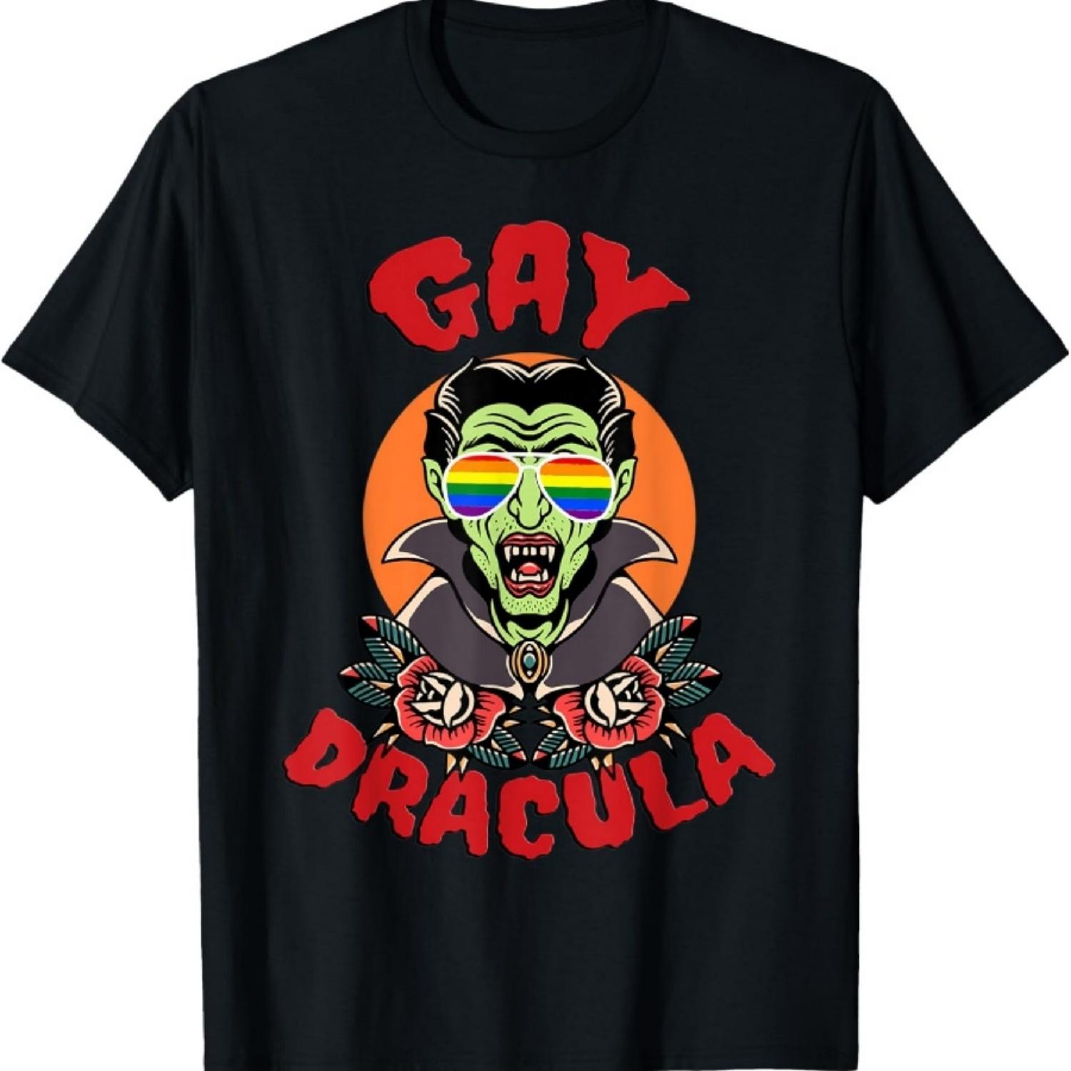 

Gay Dracula Fanny Vampire Dracula Gay Pride LGBT Halloween T-Shirt1 XXXXXL чорний