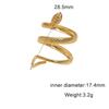 Gold-Plated Snake-Shaped Titanium Steel Adjustable Ring for Women - Retro, Colorfast, European & American Fashion.