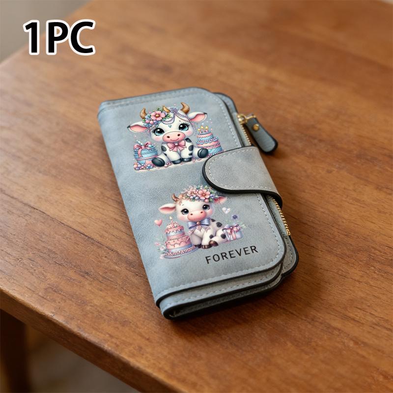 Scottish Highland Cow Women's Long Wallet| Multifunctional Portable Snap-button Coin Purse, Birthday Gift, Suitable for Daily Commuting, with a Fun