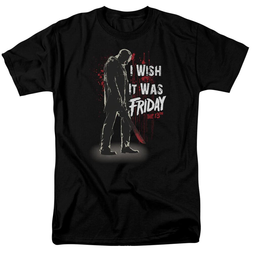 

Friday The 13th I Wish It Was Friday T Shirt Licensed Horror Movie Retro Black M