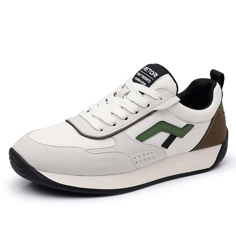 Fashion Leisure Walk Mens Casual Leather Shoes Lace Up Outdoor Sneakers Fashion Male Sports Trainers Travel Versatile Vulcanized Shoes