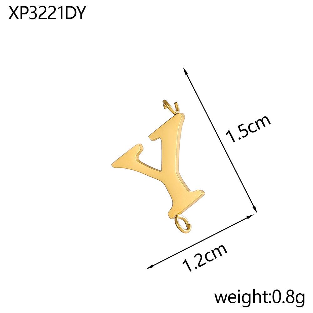 CARLIDANA Stainless Steel Gold Plated Capital Letters with Two Loops Waterproof Initial DIY Jewlery Making Charm Pendant