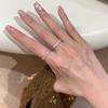 Pink Eyecatching Summer Full Row Crystal Ring With Unique Geometric Style Women For