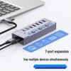 USB 3.0 7-Port Hub Splitter 10Gbps Docking Station with Independent Switches