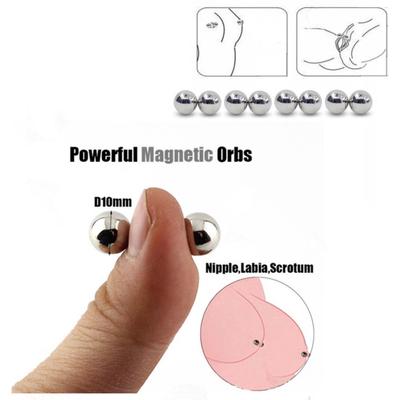 1 Pair Non Piercing Magnetic Nipple Ring Round Magnet Ball Couples Flirting Toy