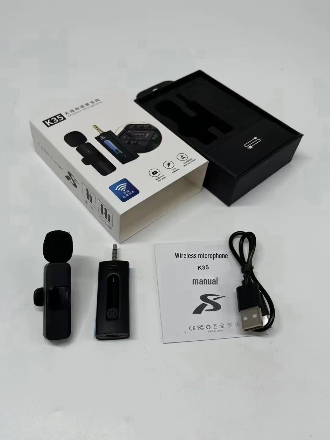 

Беспроводной 3,5-мм воротниковый микрофон K35 с интеллектуальным шумоподавлением для прямых трансляций One to One