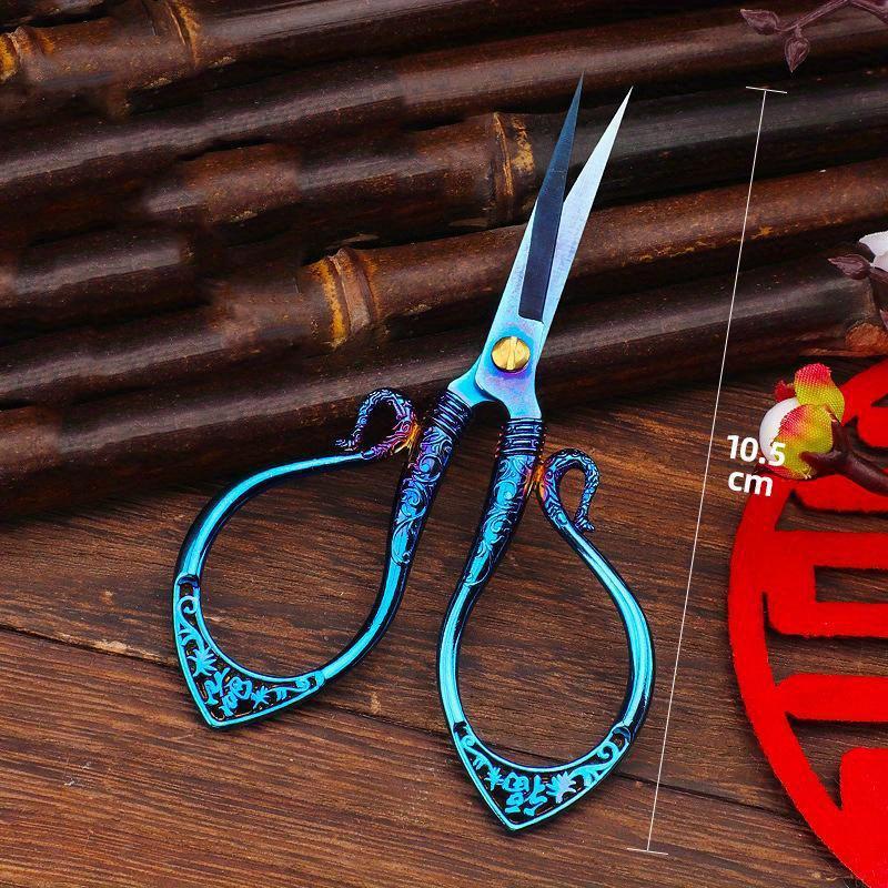 Zinc alloy Ruyi small scissors handmade paper-cutting household stainless steel scissors cut wire cut ribbon scissors pointed scissors