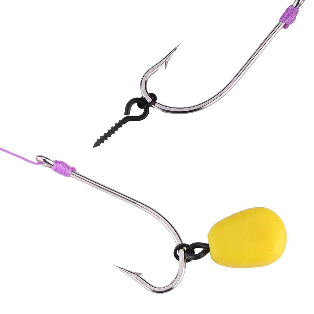 Steel Fishing Bait Screw with Link Buckle, Terminal Hardware Accessories for -Shaped Lures, Fishing Line Connection 10 Pieces