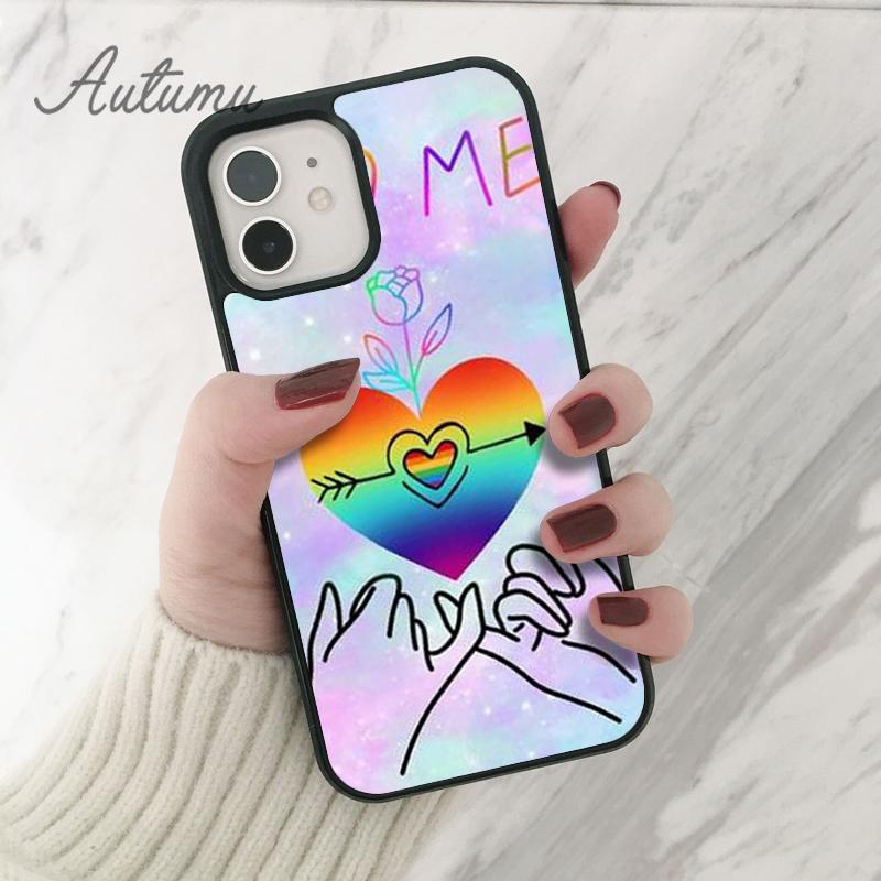 Regenbogen Homosexuell Lesben LGBT Telefon Fall für iPhone 11 12 13 14 Pro Max mini XR XS SE 2020 6 6S 7 8 Plus Samsung Galaxy S21 S22 Abdeckung