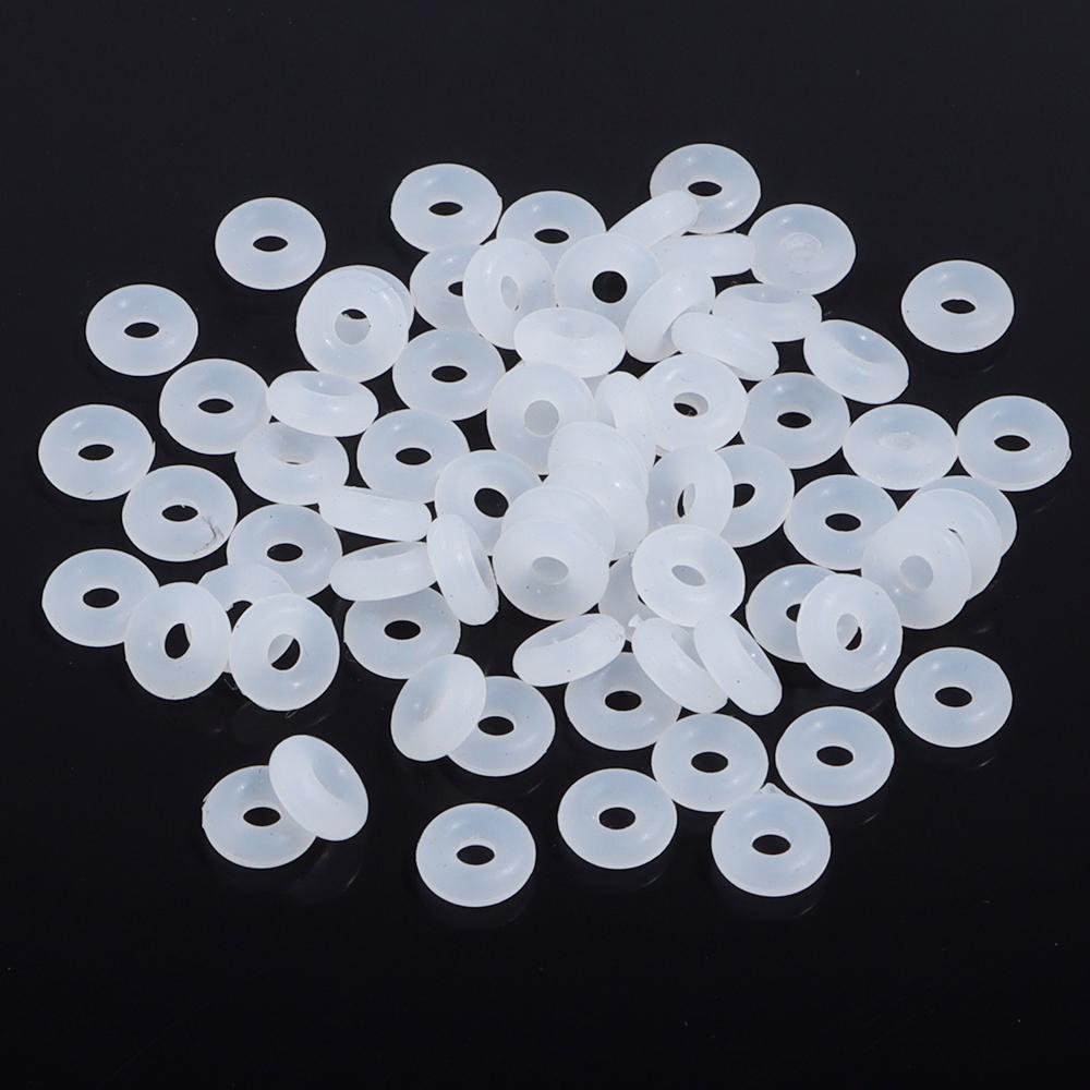 100pcs 6/7mm Colorful Elastic Silicone O-Ring Positioning Beads Stopper Beads For Leather Bracelet Jewelry Making Accessories