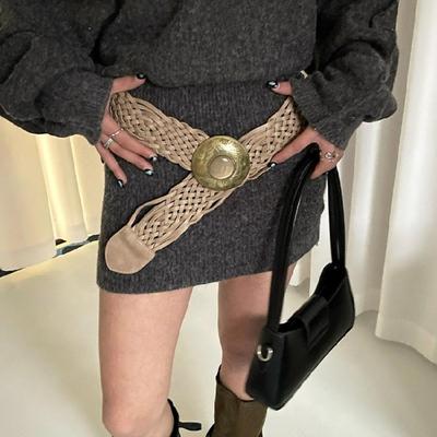 Versatile Khaki Wide Waistband Stylish Outfits for Men and Women, Adjustable Fit Wide Belt Beach Outfit