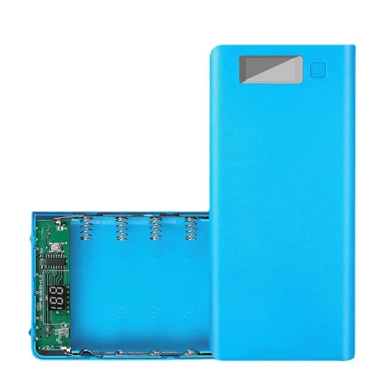 

Держатель аккумуляторов Двойной USB Power Bank 8*18650 Бокс для аккумуляторов Зарядное устройство для мобильного телефона DIY Корпус Чехол для зарядки и хранения Для iPhone 15 синий