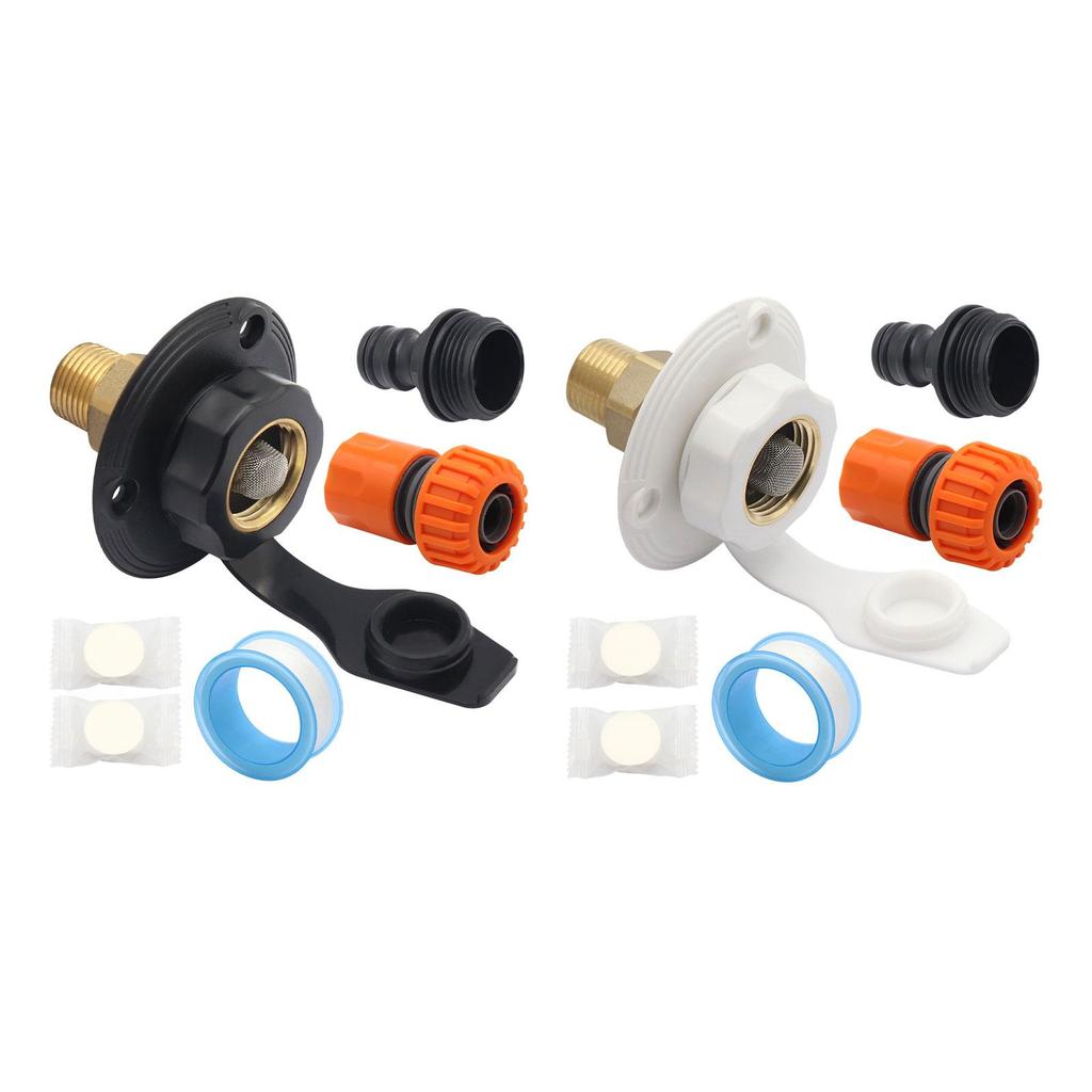 RV Fresh Water Inlet with Check Valve Accessories Easy To Install Hose Connector for Campers Motorhomes Trailers Boats
