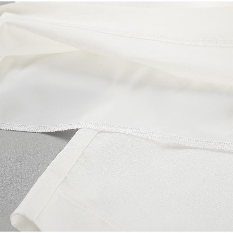 Casual White Cotton and Linen Women's Suit Fashion Fly Sleeve Tops Wide-leg Pants Solid Color Two-piece Suits