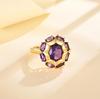 Natural Gemstone South African Amethyst Ring Women's Fashion 925 Sterling Silver Light Luxury Jewelry Anniversary Party