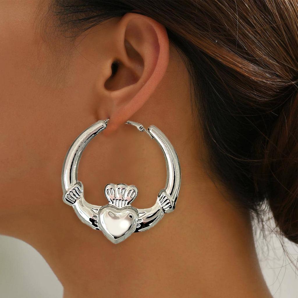 Heart Design Hoop Earrings Jewelry Chic Heart Hoop Earrings Ear Rings Charm For Women Ideal Valentine's Day Jewelry