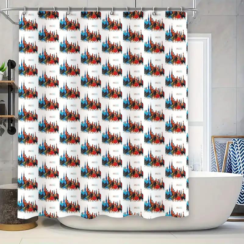 

Bathroom Shower Curtain Sets Waterproof Vintage Floral Pattern Fabric Decor Liner Home W60H190(CM)-1 Pcs