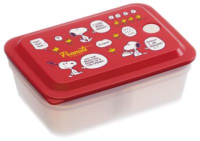 Skater Bento 600ml Integrated Air Single Peanuts Design Box, Antibacterial, Fluffy, Capacity, Gasket, Valve, Tier, Snoopy, (PAS6AG-A)