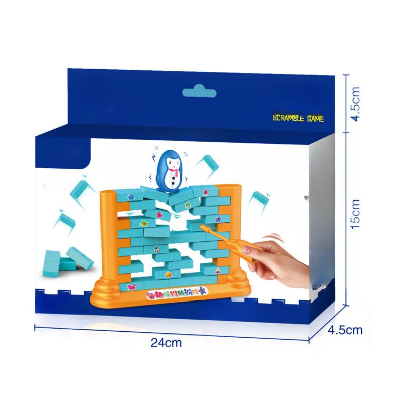 Saving Penguin Children's Puzzle Toys: Two Person Wall Building and Pushing Wall Parent-child Interactive Fun Board Game Toys