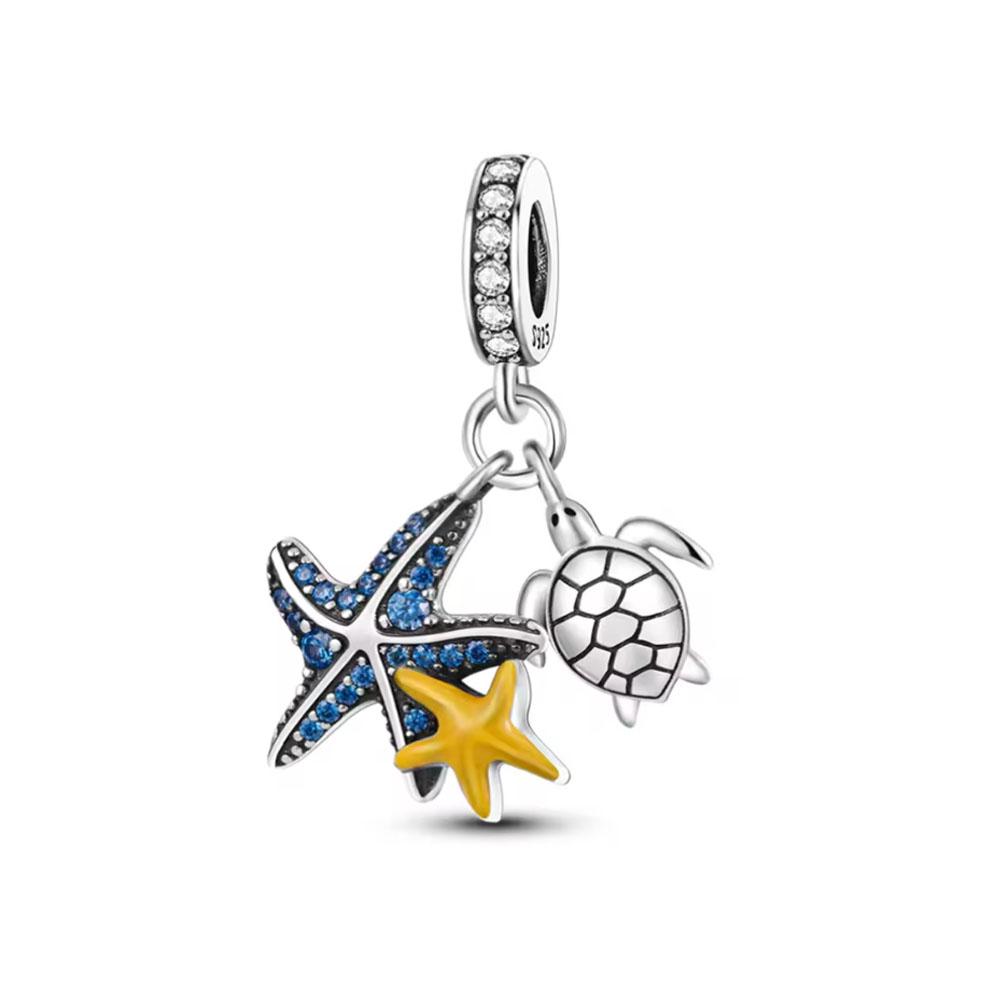 925 Silver New Cute Lovely Octopus Panda Ship Car Beer Slippers Bead Pendant Charm Fit Original Bracelet DIY Jewelry Gift