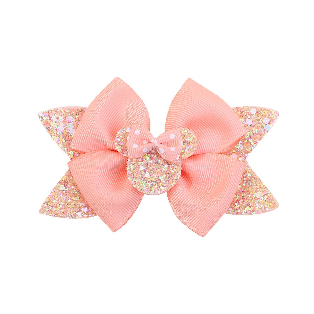 New Girl Headwear Mickey Mouse Hair Accessory Cute Girl Hair Clip Pink Polka Dot Bow Cartoon Hair Clip