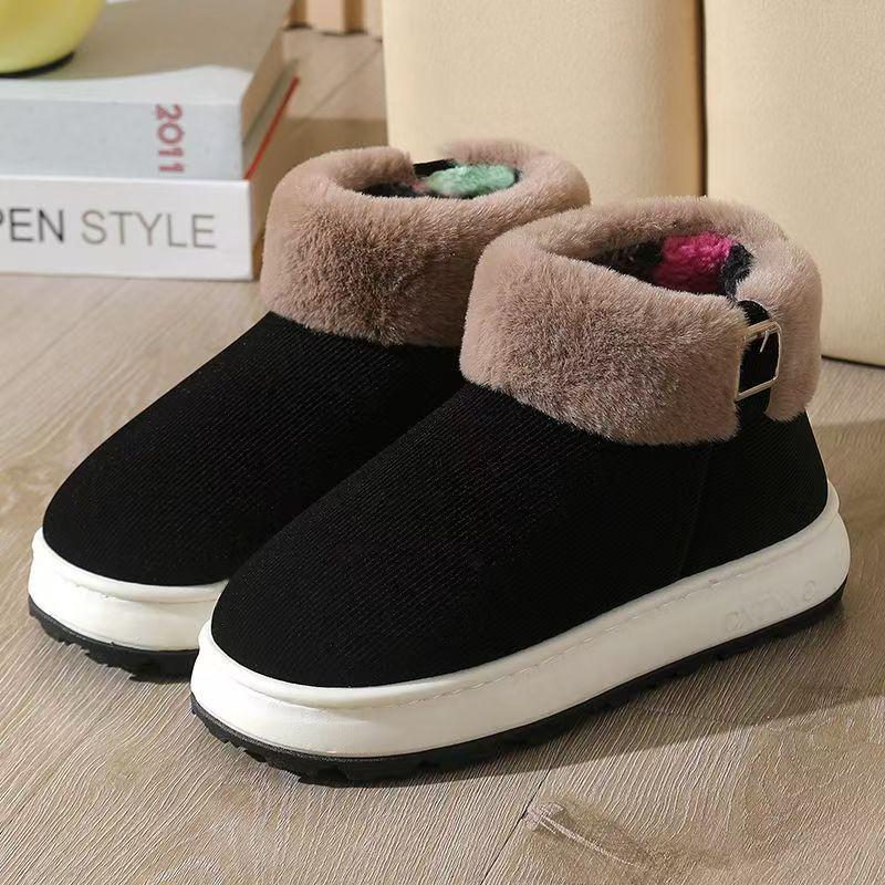 New High-Top Winter Warm Cotton Slippers with Anti-Slip Thick Soles for Men and Women