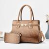 New Bag Mother and Child Bag Handbag Texture Shoulder Bag Versatile Crocodile Leather Pattern Bright Leather Bag Bags