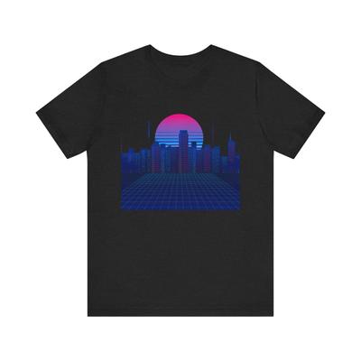 Retro Cybercity Sunset Tee | Vaporwave 80s Skyline