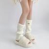 Leg Warmers Autumn and Winter Knit Thick Warm Girls Lolita Socks Metal nameplate White Black Loose Leg Warmers