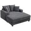 2-Sitzer Schlafsofa mit Chaiselongue, groß, 134 x 151 cm, mit Getränkehalter, für Wohnzimmer, Grau