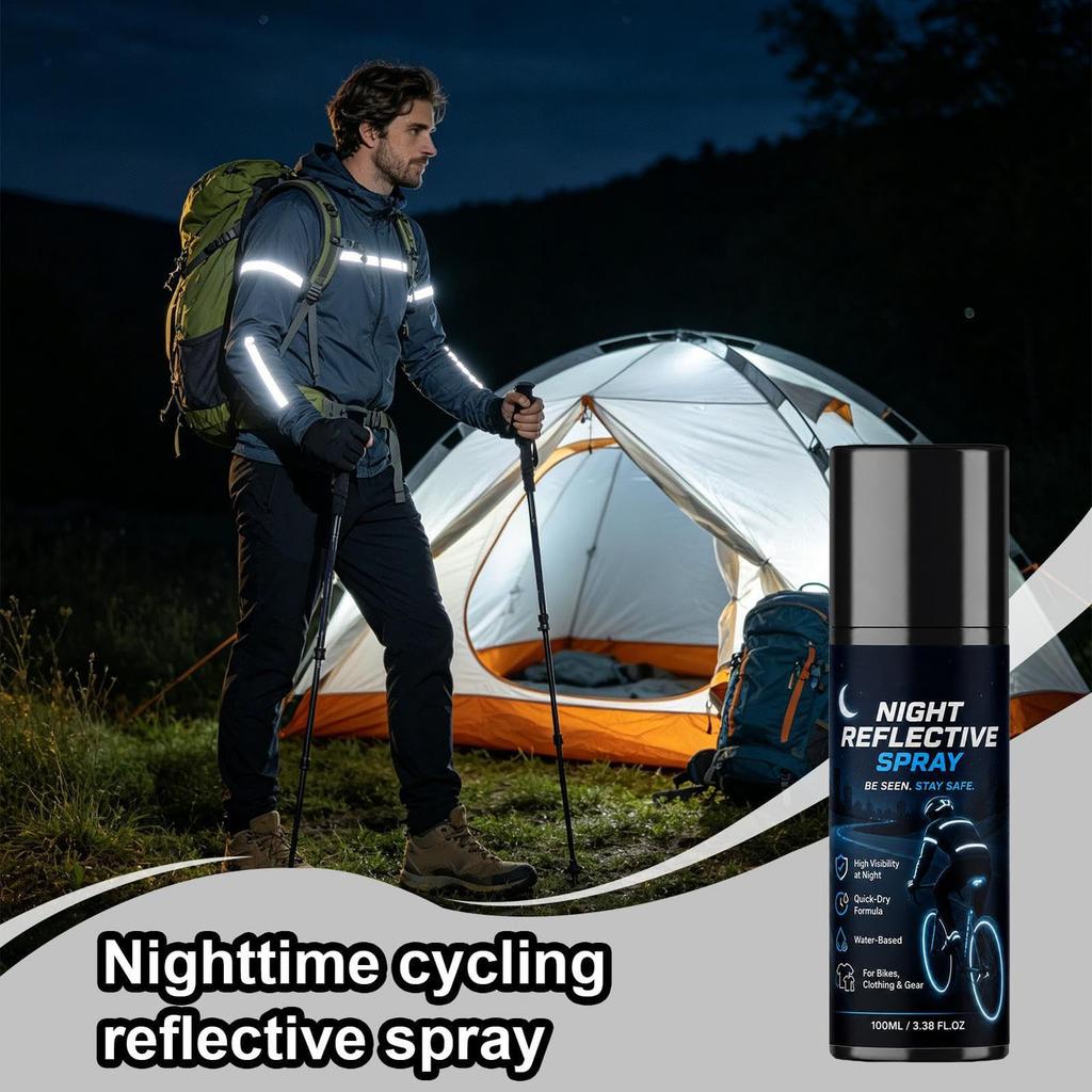 Spray Riflettente per Ciclismo Notturno Spray Fluorescente per Bici Caschi Abbigliamento e Outdoor