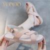 Women's Summer Natural Leather Fabric Non-slip Soles Fashion Comfortable Sandals