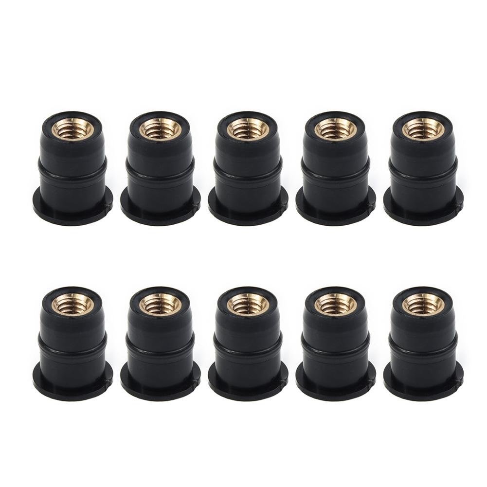 10PCS Well Nut M5 5mm Metric Rubber Motorcycle Windshield Rubber Rivet Nuts Bolts For Honda For Suzuki