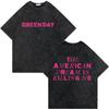 Rock Band Green Day Tour 2025 Merch T Shirt Fashion Rock Vintage Washed Tshirt Men Women Clothing Casual Short Sleeve Tshirts