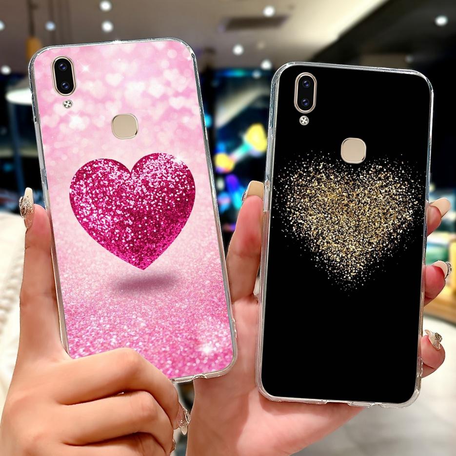 Für Vivo V9 Youth Hülle 1727 1726 Niedliche Liebesherz Bemalte Abdeckung Weiche Dünne Handyhülle Für Vivo Y85 Y89 V 9 Youth VivoV9 6GB Fundas