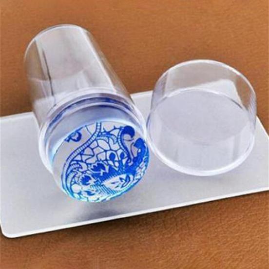 2 In 1 Clear Jelly Nail Art Stamping Kit Soft Stamper + Scraper Manicure Tool
