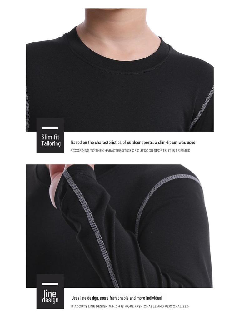 Children's Quick-Drying Sports Suit: Unisex Base Layer Set for Autumn/Winter - Ideal for Basketball, Football, Netball, Tennis, and Training.