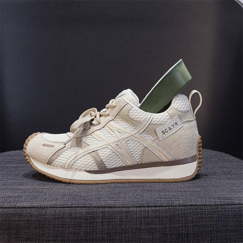 Leather German training shoes 2025 autumn new red inner height increase ugly cute shoes casual versatile comfortable Forrest Gump shoes women's shoes