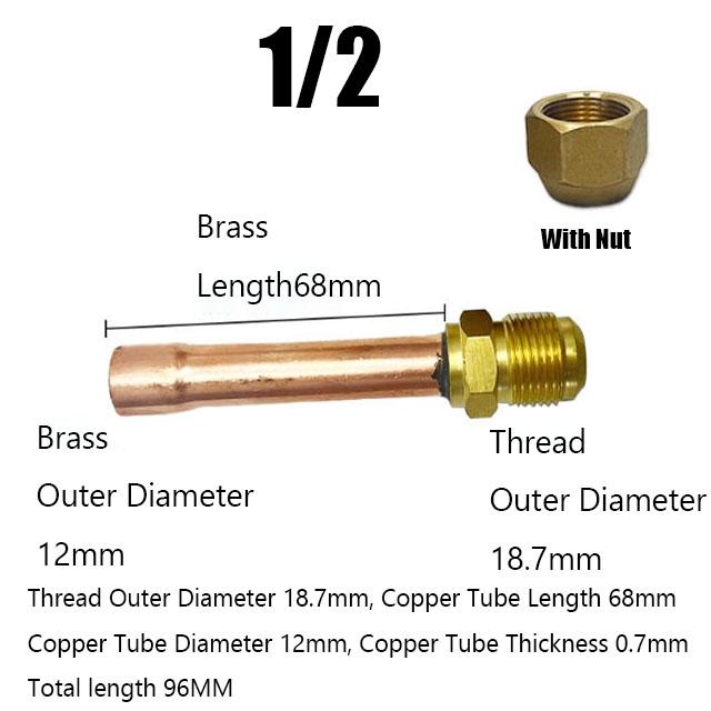 1/4 3/8 1/2 3/4 Inch SAE/Standard 45 Degree Brass Connector Copper Tube End Feeding Connector Adapter Air Conditioner